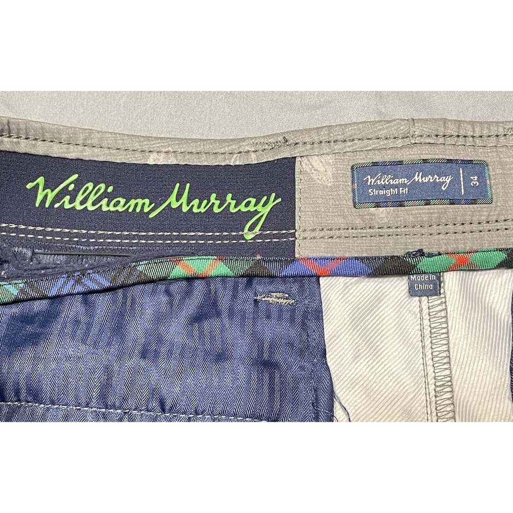 William‎ Murray Golf Shorts Mens 34 Gray All Over Print Stretch Straight Fit - Picture 3 of 9